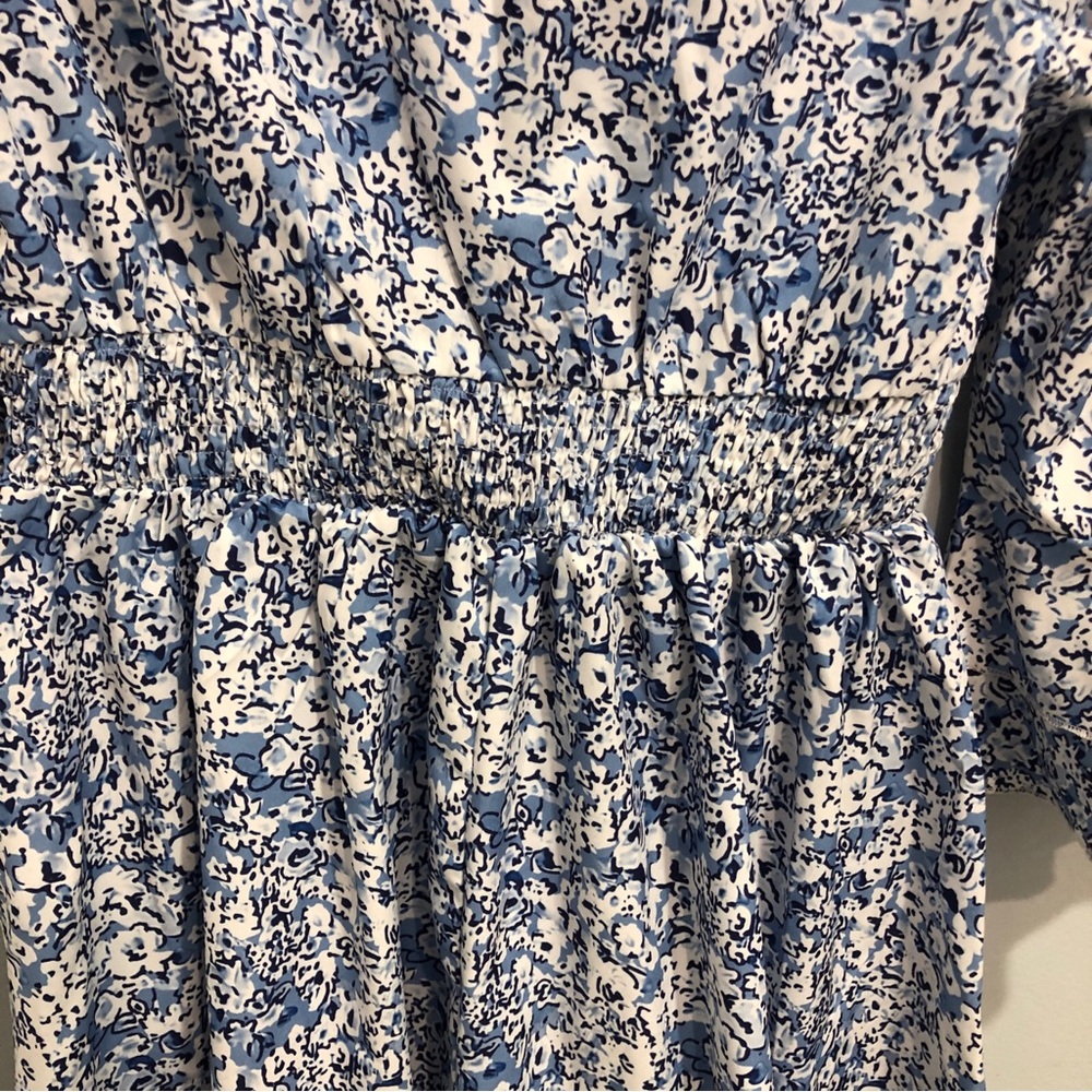 Blue Floral Lightweight Dress Women’s Size M Elasticated Waist NWOT - Picture 5 of 7